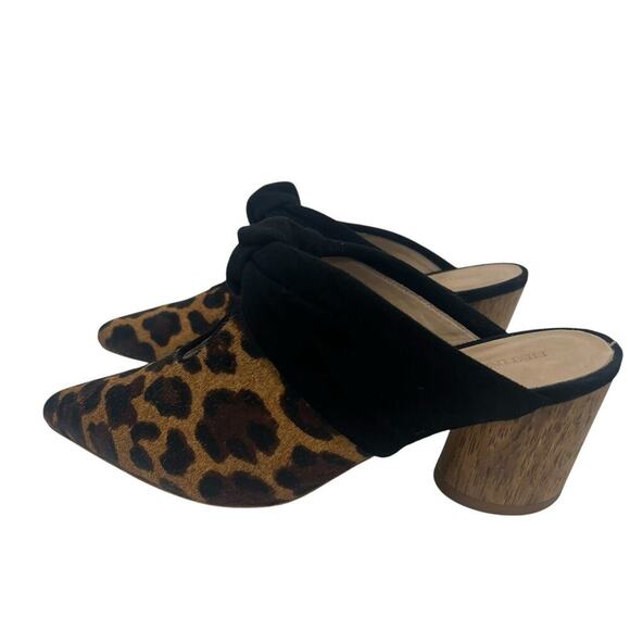 BERNARDO Finley Leopard Print Slide Mules Slip On Heels Pointed Toe Size 9.5 - Picture 3 of 10